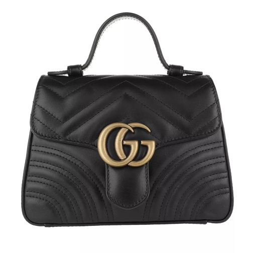 Gucci GG Marmont Mini Top Handle Bag Black Crossbody Bag