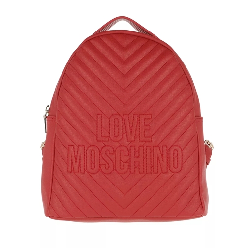 Love Moschino Quilted Logo Backpack Red Backpack