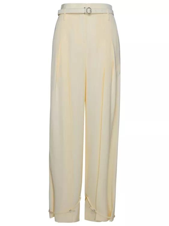 Jil Sander - Cream Silk Blend Trousers - Größe 36 -