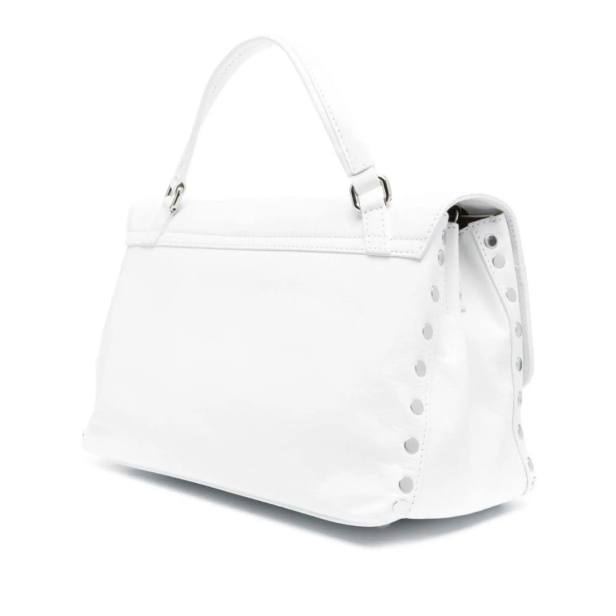 Zanellato Witte Leren Schoudertas met Studs White Dames