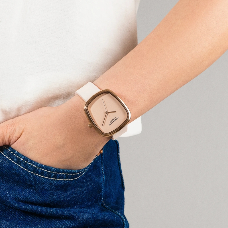 Copenhagen Quarzuhr Echtleder Curved Leather rose(Image 4)