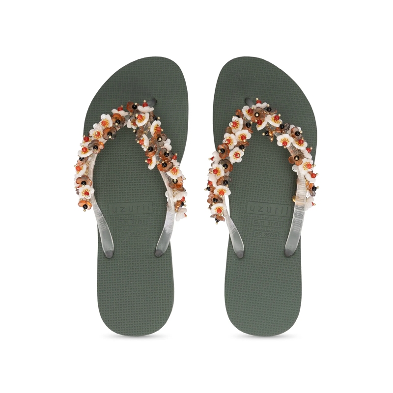 UZURII Flip Flops flip flop Tulum Bloom Coffee dunkel-grün(Image 6)