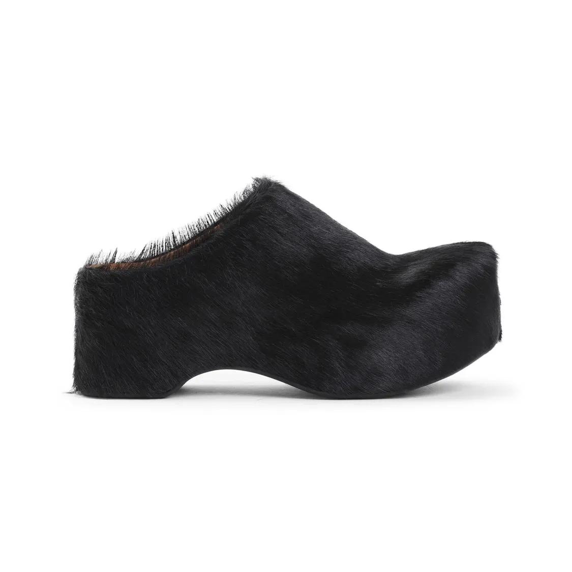 Marni Slipper & Pantoletten - Calf Hair Sabot - Gr. 36 (EU) - in Schwarz - für Damen