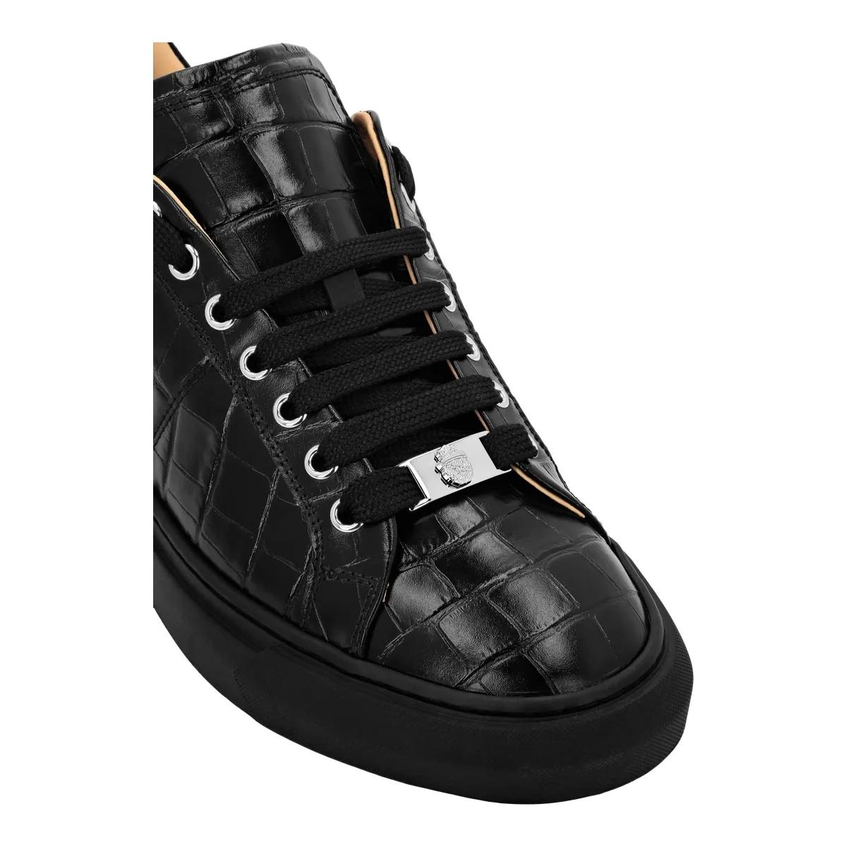 Thumbnail - BILLIONAIRE Low-Top Sneaker - Low-Top Turnschuhe Crocco Print - Gr. 43 (EU) - in Schwarz - für Damen