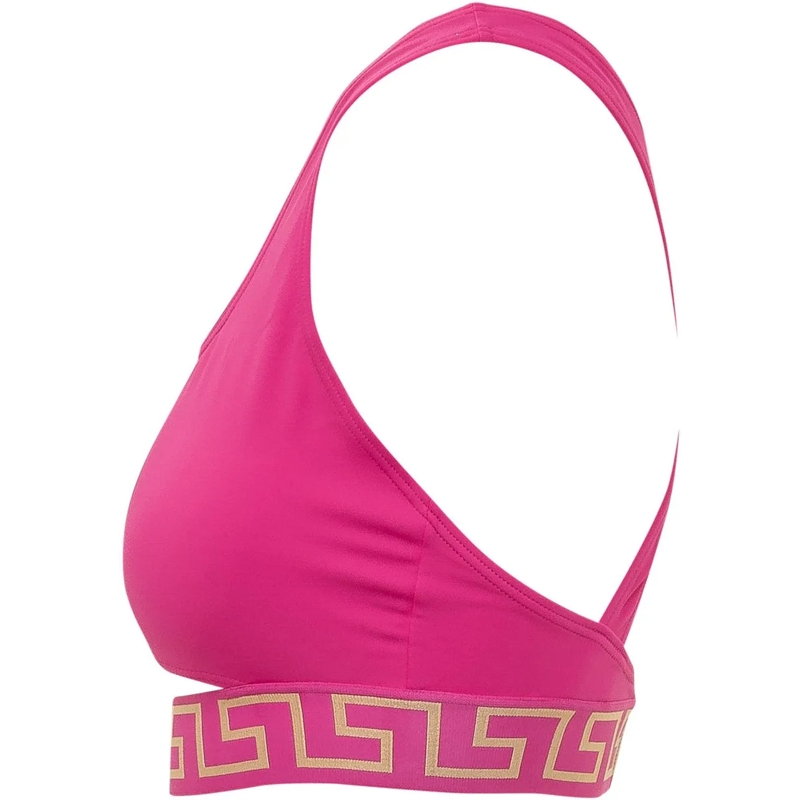 Versace  Top Bikini con Spalline Incrociate e Fascia Logata rose(Image 3)