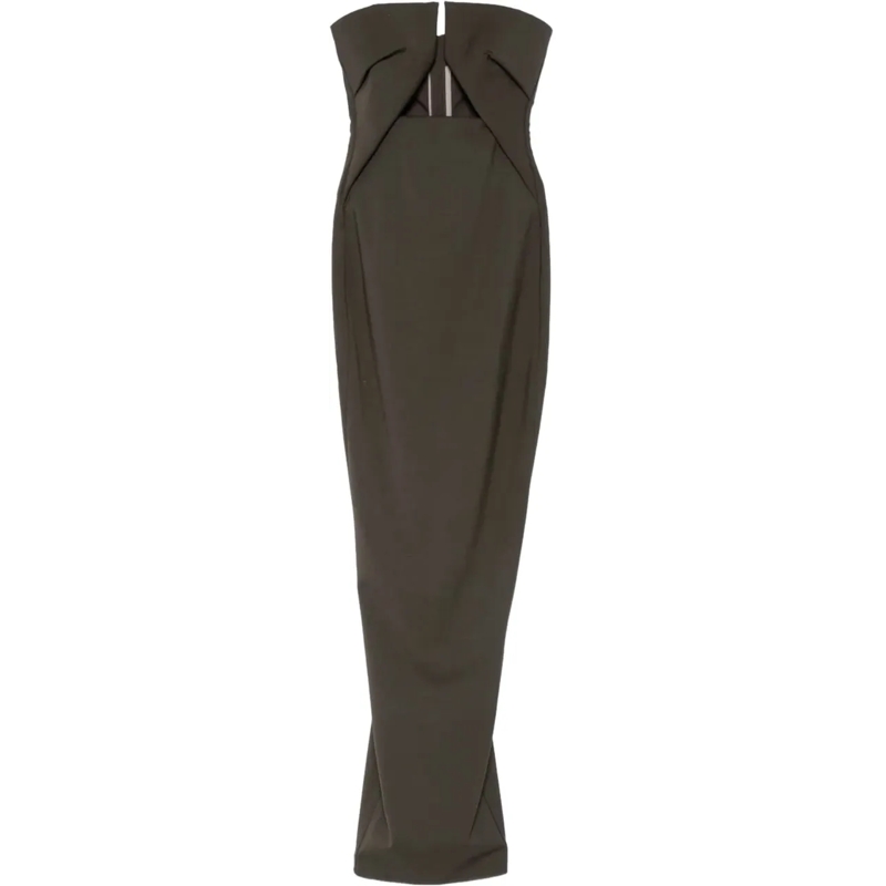 Rick Owens Midikleid Prong Gown Darkdust grau