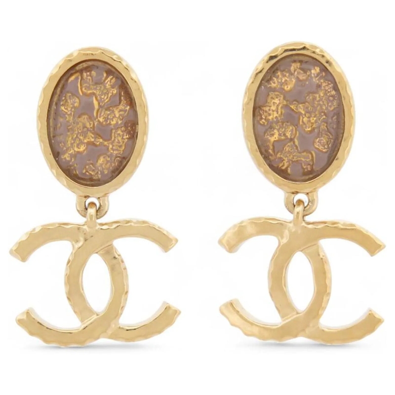 Chanel Ohrstecker NEUE CHANEL CC LOGO HÃ„NGENDE OHRRINGE MIT GOLDSTE gold