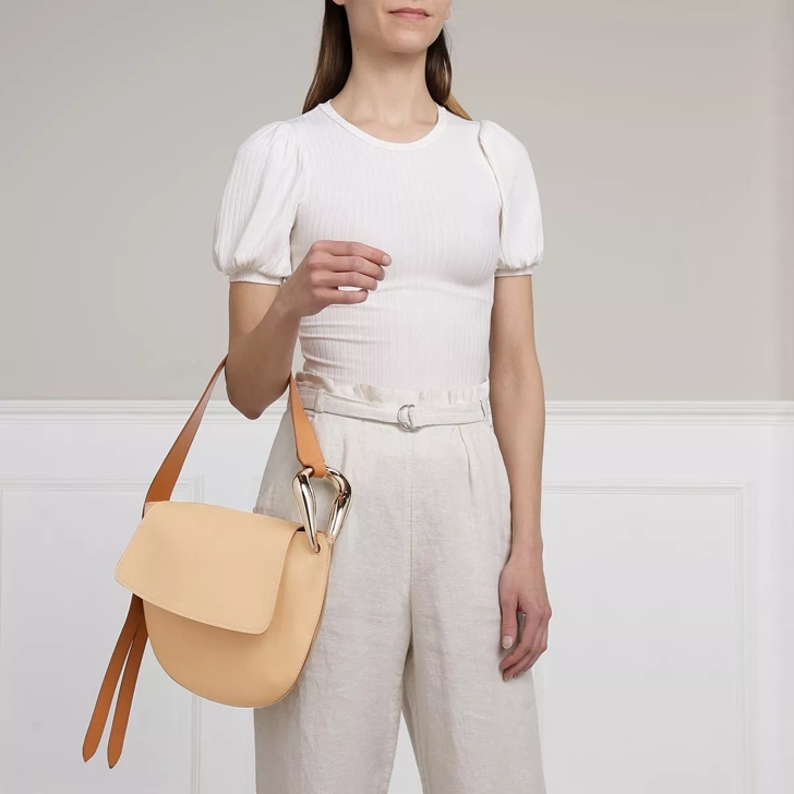 Beige leather store shoulder bag