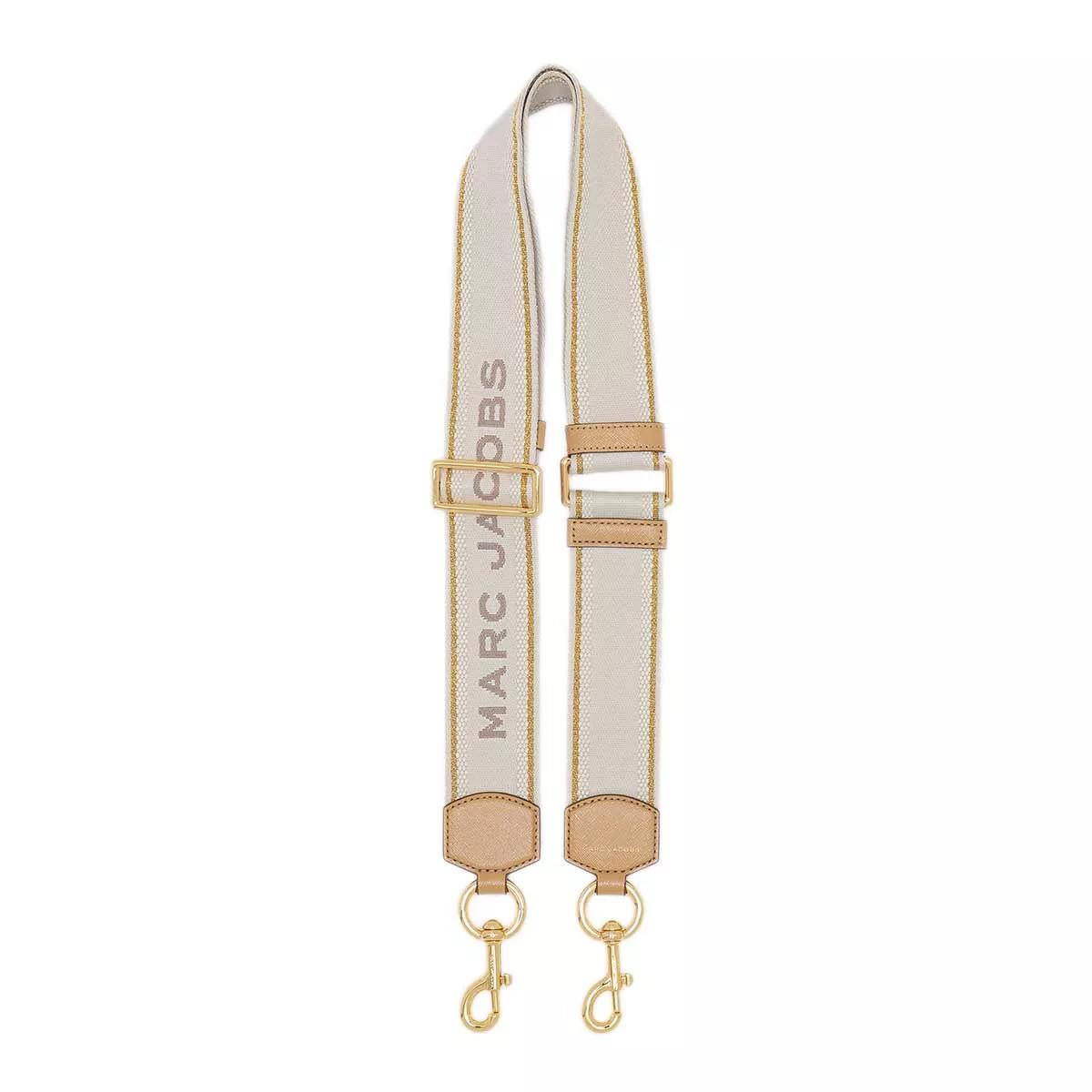 Marc Jacobs The Logo Webbing Strap - Beige/Gold