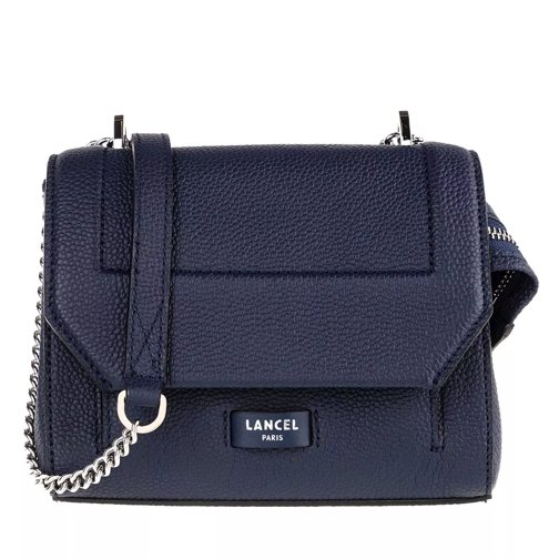 Lancel Ninon Grained Leather Flap Bag Small Petrol Blue Crossbody Bag
