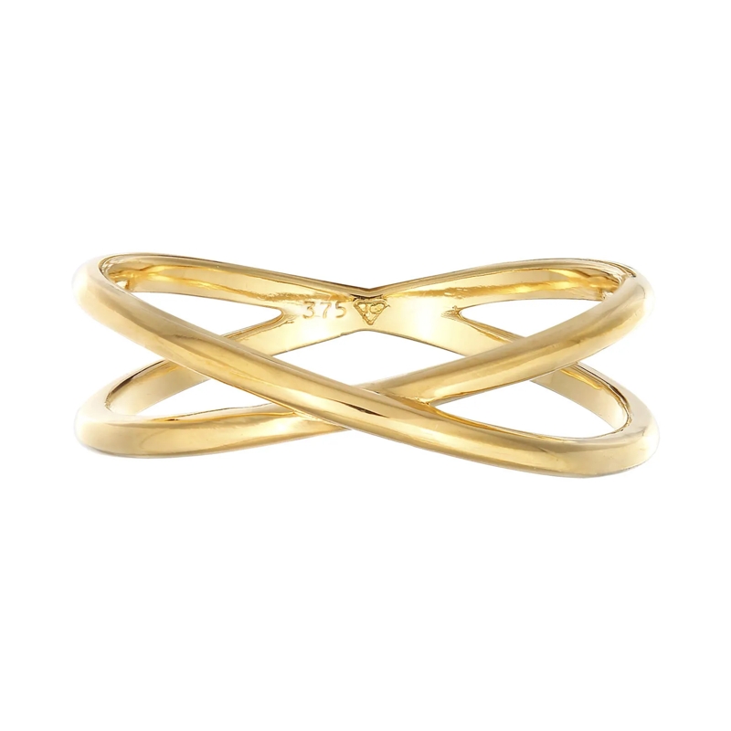 Elli Ring Ring X Kreuz Wickelring 375 Gelbgold gold(Image 2)