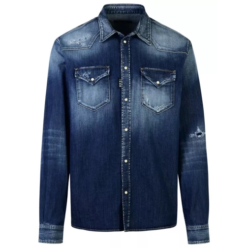 Dsquared2 Blue Cotton Shirt Blue 