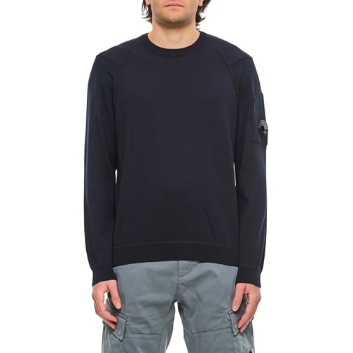 CP Company Pullover Sea Island Crew Neck Lens Knit Black