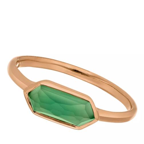 Leaf Ring Cube green agate, silver rose gold plate  Green Agate Ring