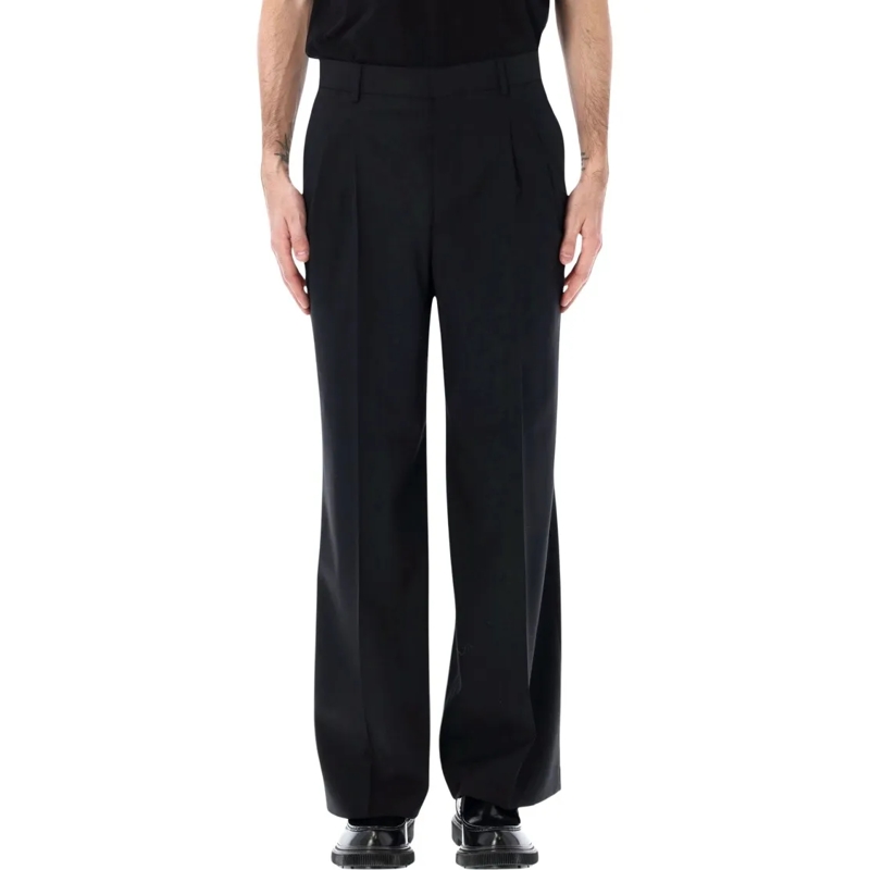 AMI Paris Chino Double Pleat Trousers Black