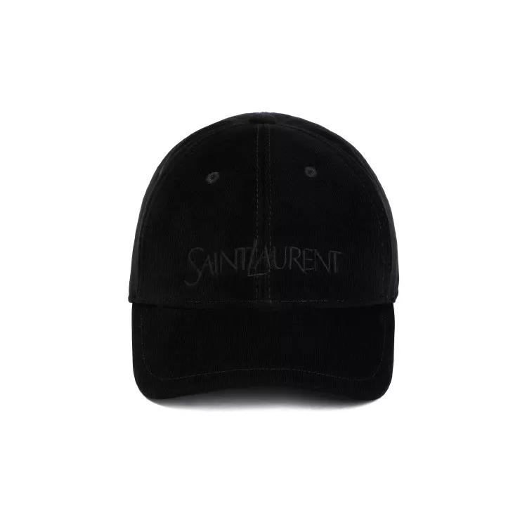 Saint Laurent Mützen - Baseball Black Cotton Cap - Gr. 57 - in Schwarz - für Damen