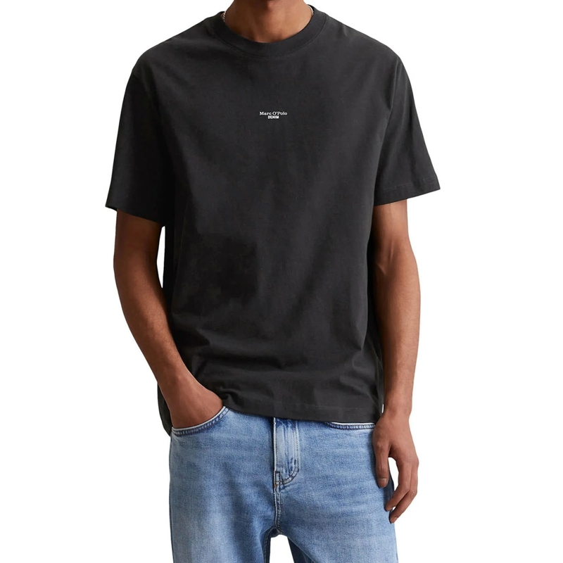 Marc O´Polo Hemd T-Shirt, SSL, Logo Print, Relax 1er Pack schwarz(Image 2)