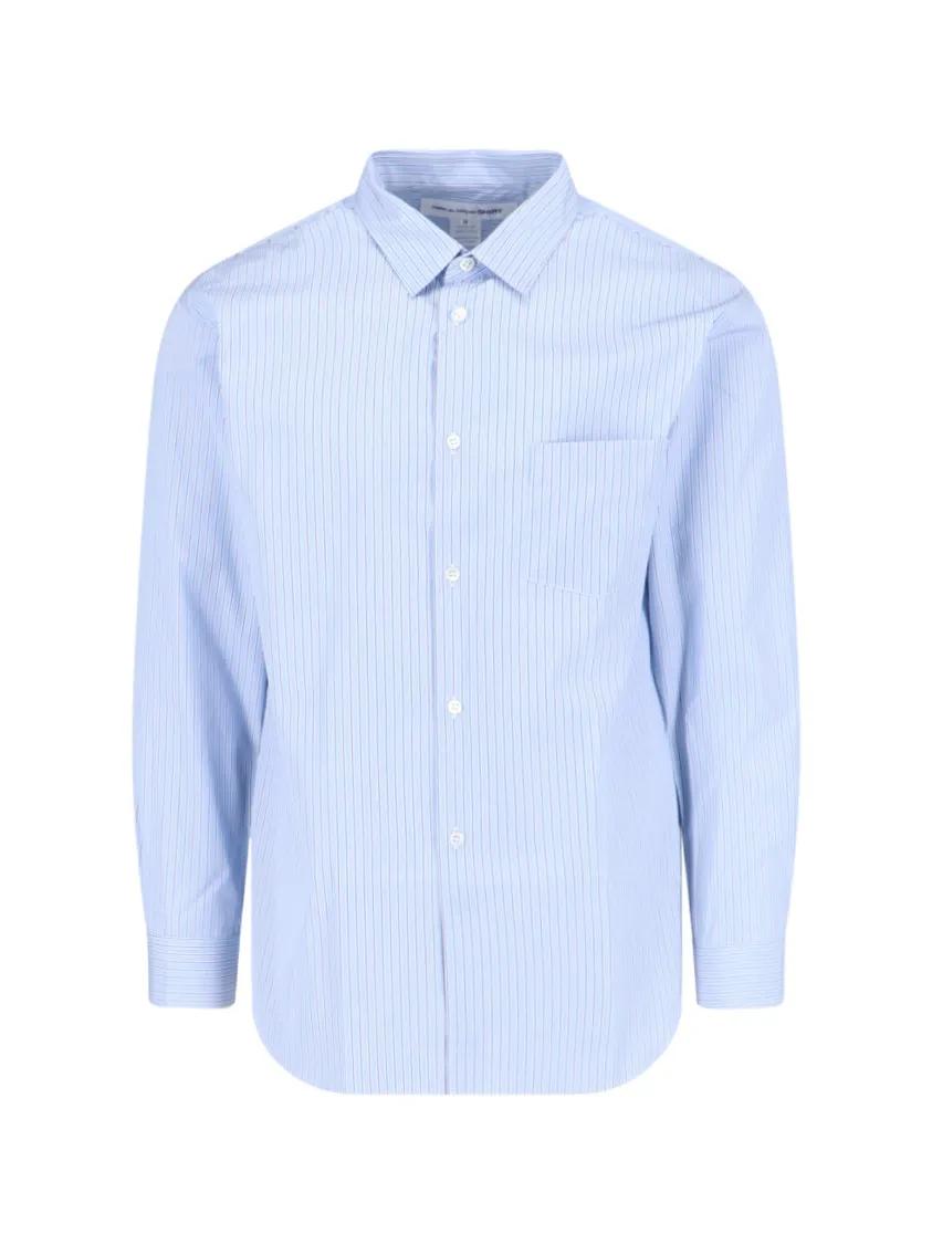 Thumbnail - Comme des Garcons - Striped Shirt In Light Blue Cotton - Größe XL - blau