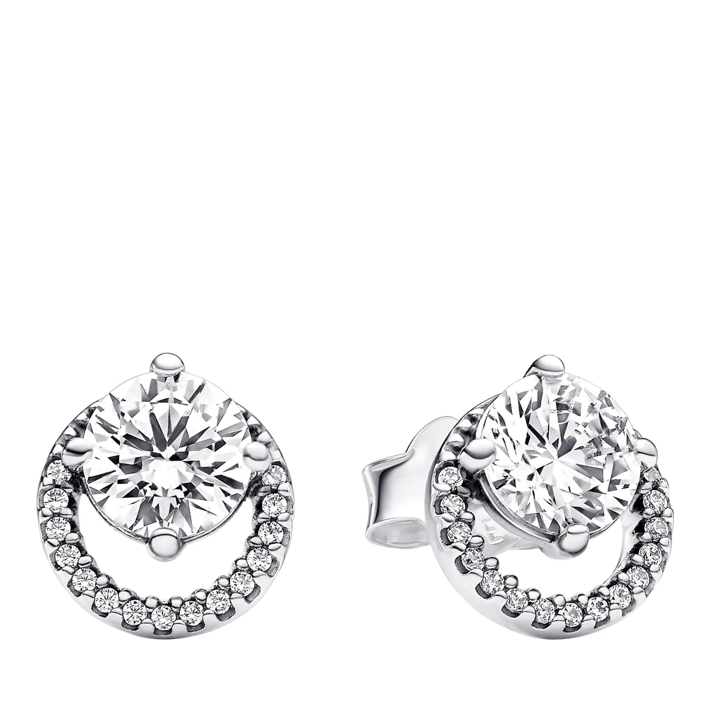 Pendientes Dorados Mujer Pendientes De Plata De Ley 925 Con Circonitas - Diseño Corazón Flor, Hipoalergénicos Y Con Estuche Pendientes De Plata Con Circonitas