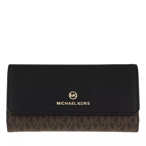 MICHAEL Michael Kors Large Trifold Wallet Brown/Black Vikbar plånbok