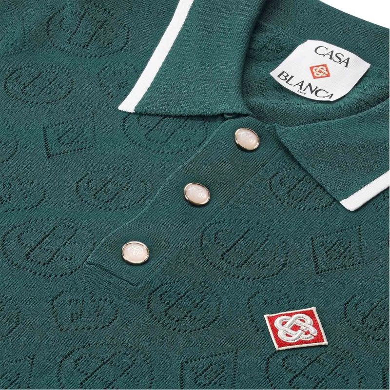 Casablanca Poloshirt Poloshirt aus Viskose-Mix grün(Image 4)
