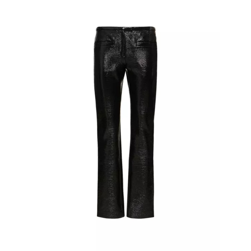 Courrèges Vinyl Trouser With Back Logo Patch Black Pantaloni