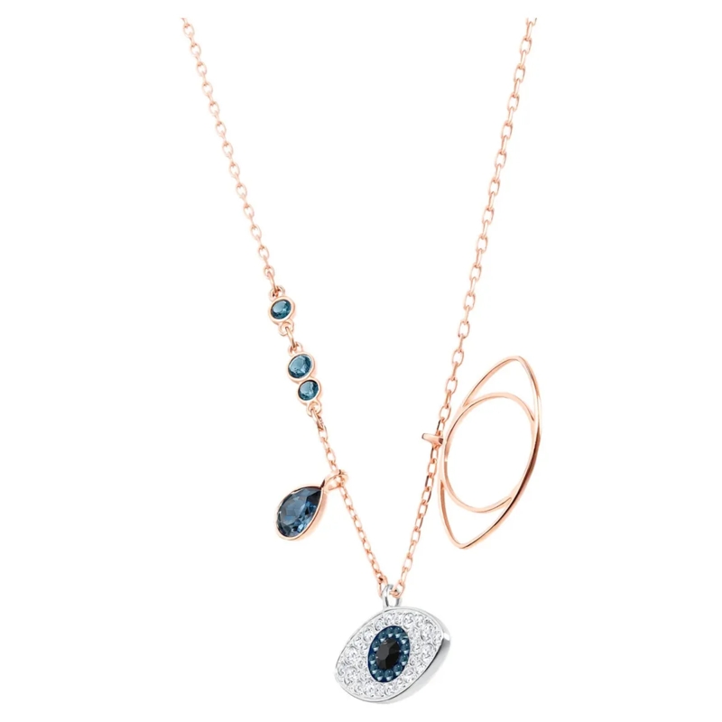 Swarovski Collier moyen Symbolic pendant Evil eye Mixed metal finish Blue