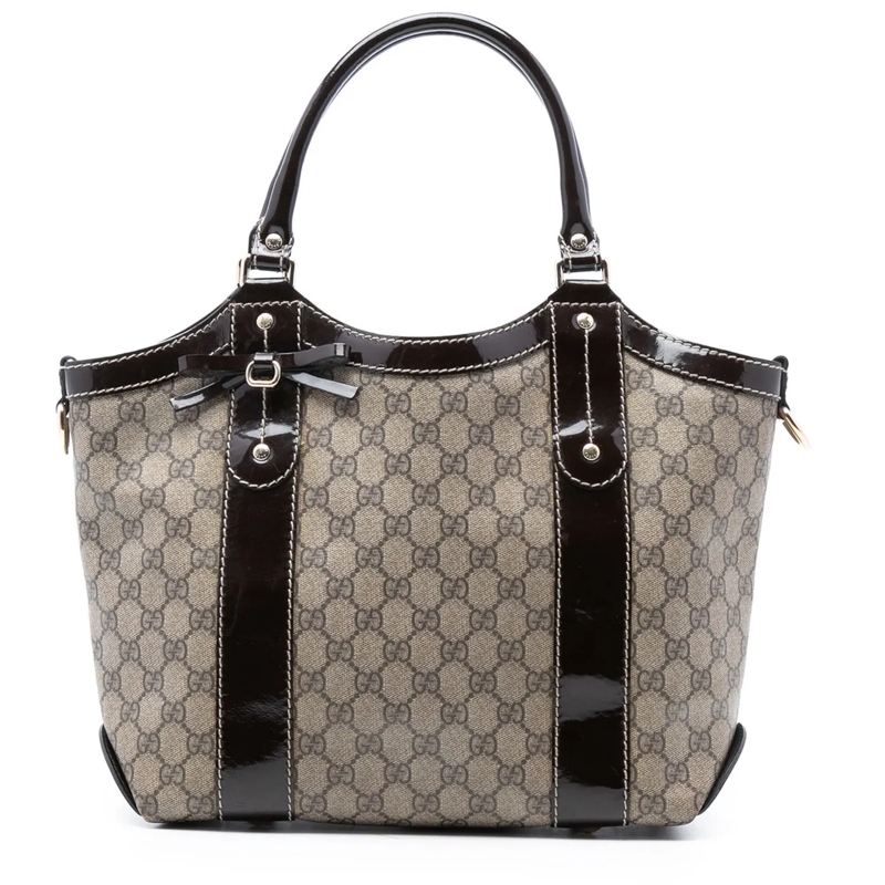 Gucci Shopper GG Supreme Bow Mirror Tote braun