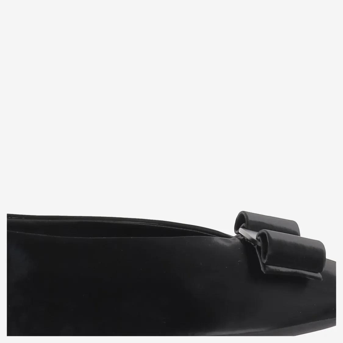 Thumbnail - Leather Bow Ballerina Flats - Gr. 7 - in Schwarz