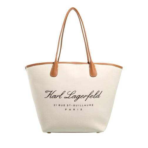 Karl Lagerfeld Shopping Bag Hotel Karl  Medium Canvas Bag Natural Canvas Tan