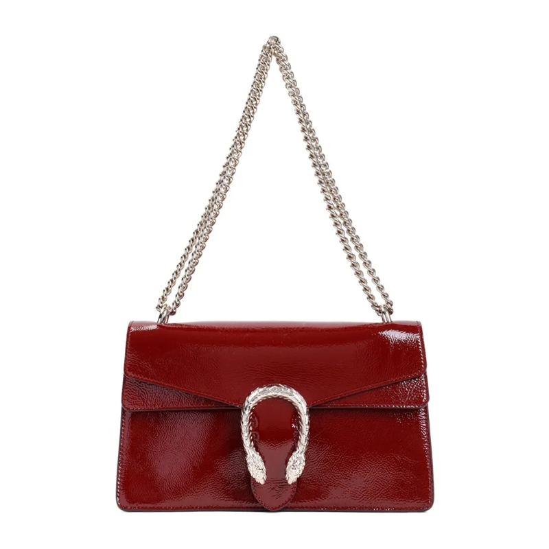 Gucci Schultertasche Gucci Dionysus Shoulder Bag In Glossy Red Leather Red