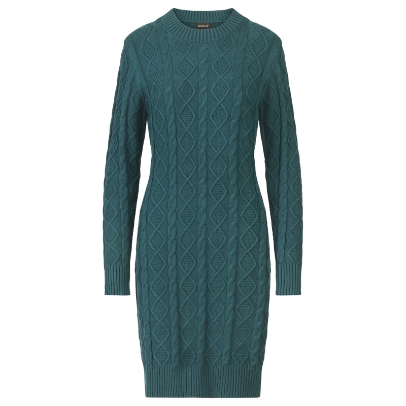 Apart Strickkleid Strickkleid grün