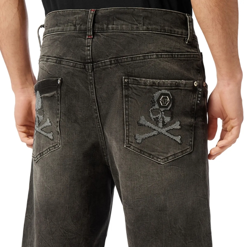 Philipp Plein Shorts Jeansshorts Skull grau(Image 5)