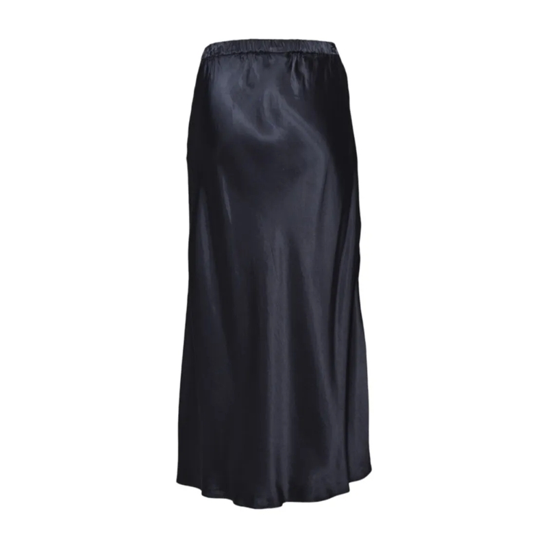 Aspesi Midirock Glossy Pure Viscose Satin Midi Pencil Skirt Blue (Image 2)