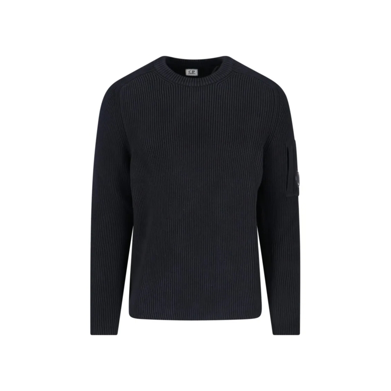 CP Company Pull Logo Crewneck Sweater – Black Black
