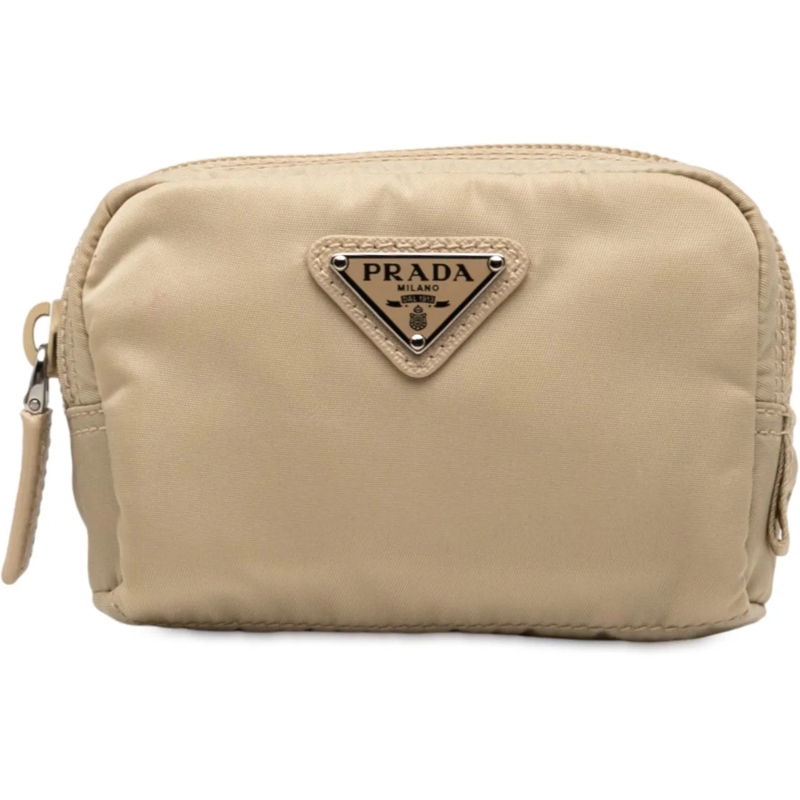 Prada Nécessaire Tessuto Cosmetic Pouch braun
