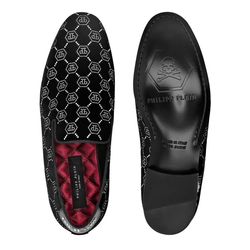 Philipp Plein Slip-On-Sneaker Faulenzer Monogram Mit Schmucksteinen schwarz(Image 4)