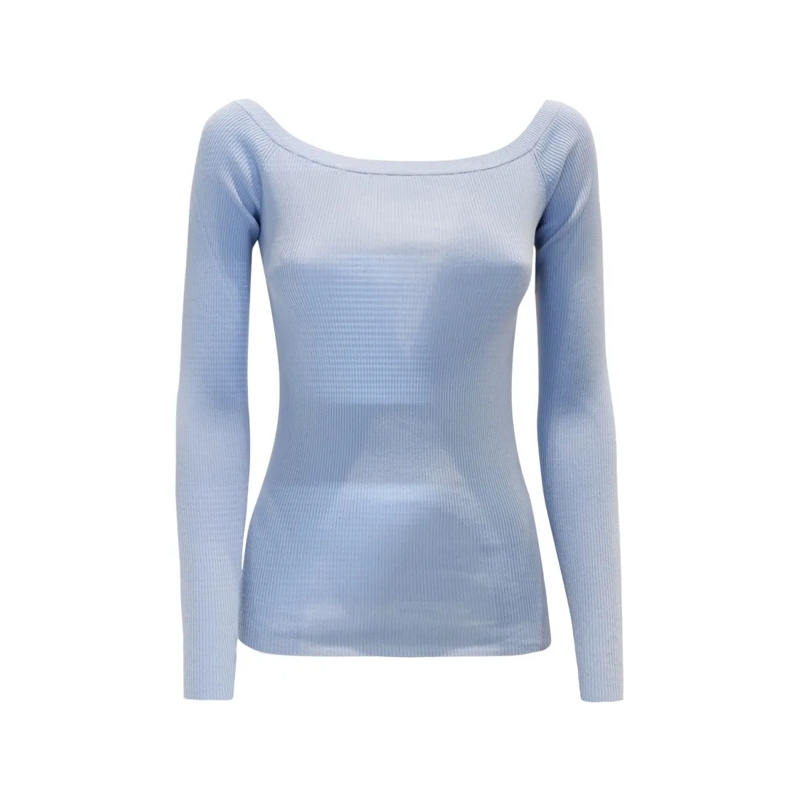 P.A.R.O.S.H. Pull Powder Blue Cotton Cipria24 Sweater Blue