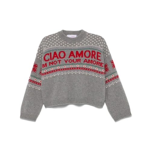 GIADA BENINCASA Rollkragenpullover Crewneck I'm Not Your Amore Grey