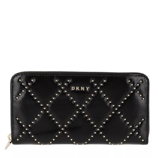 DKNY Sofia Zip Around Bag Black Gold Portemonnaie mit Zip-Around-Reißverschluss