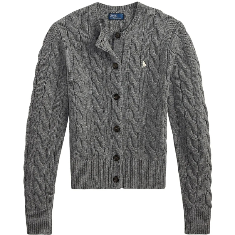 Ralph Lauren  Kabeltrui Donkergrijs grau