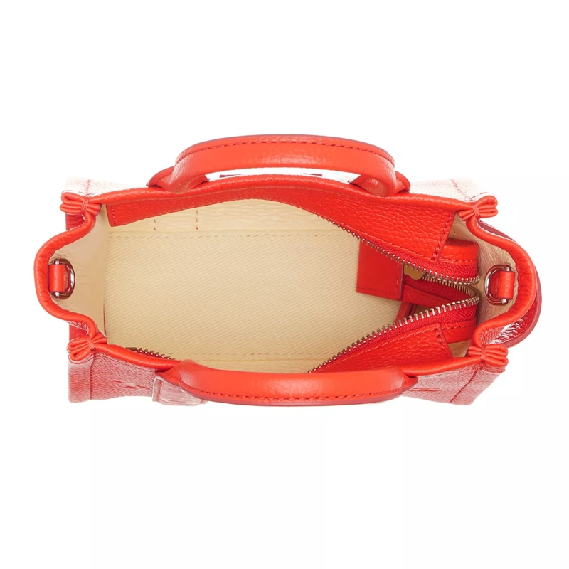 Marc Jacobs Tote The Leather Mini Tote Bag Electric Orange(Image 6)