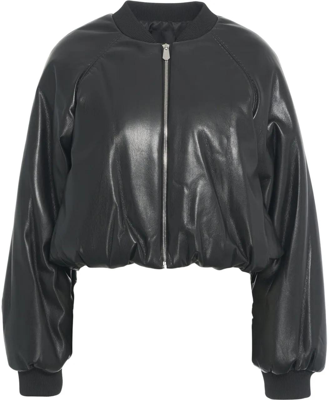 Pinko - Faux leather bomber jacket - Größe XL - schwarz