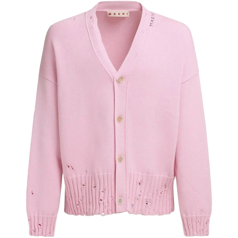 Marni Pullover Knitted Cardigan Pink rose