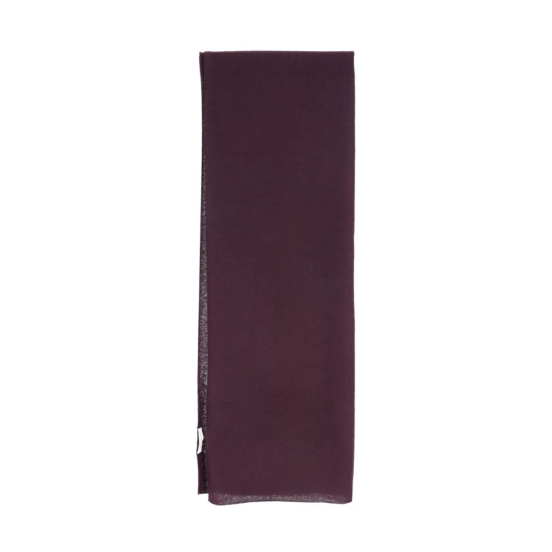 Lisa Yang Écharpe légère Solid Plum Scarf With Minimalist Design Burgundy