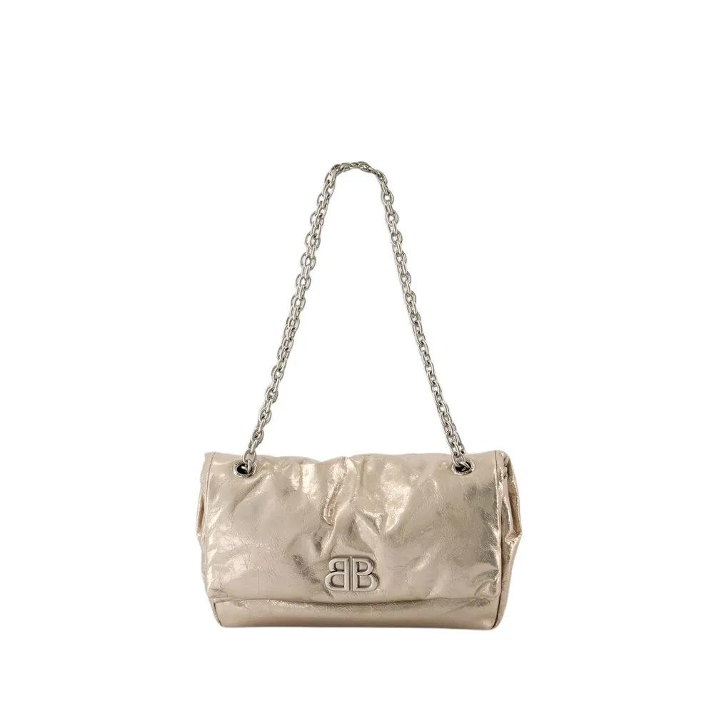 Balenciaga Shopper - Monaco Chain S Crossbody - Leather - Beige - Gr. unisize - in Beige - für Damen