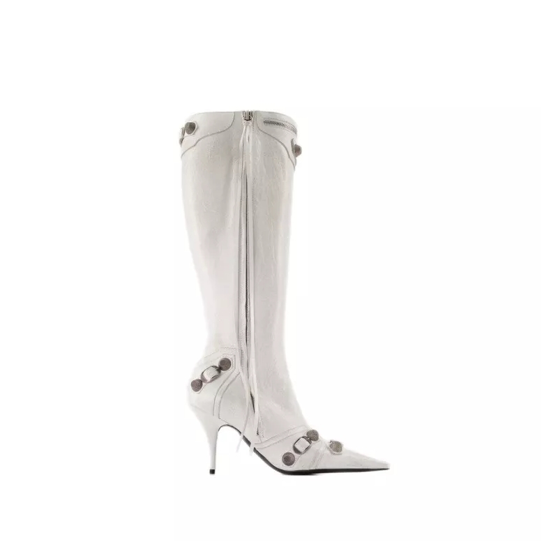 Balenciaga Laarzen Cagole H90 Boots - Leather - White White