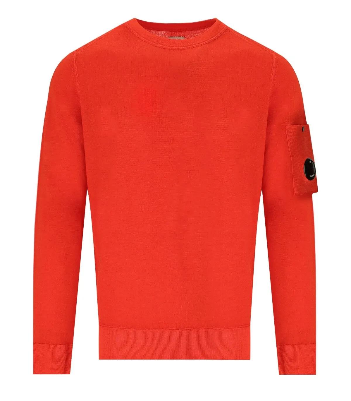 CP Company - C.P. COMPANY ORANGE RUNDHALSPULLOVER - Größe S - orange