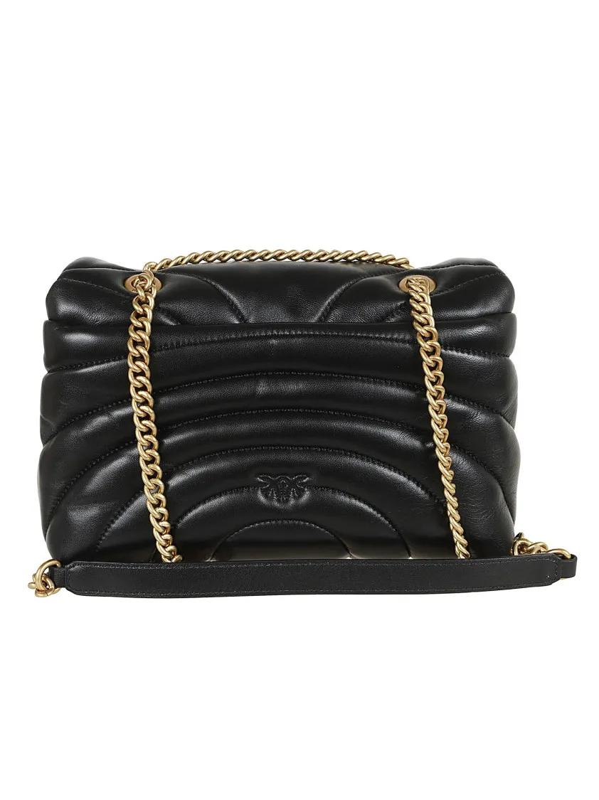 Pinko Hobo bags Love Puff Classic Cl Sheep Nap in zwart