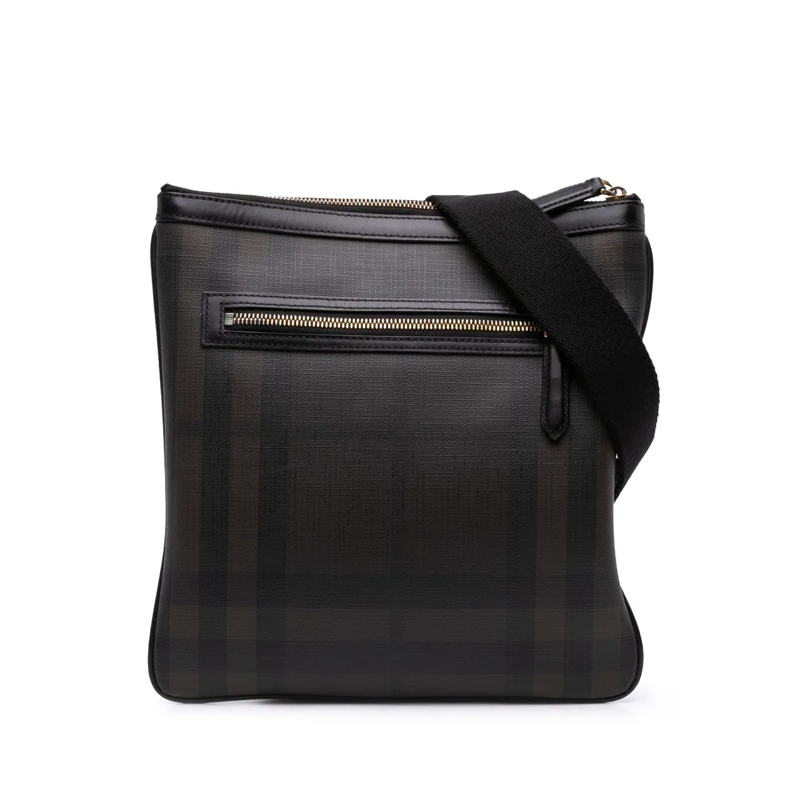 Burberry Sac à bandoulière Smoke Check Coated Canvas Crossbody grau